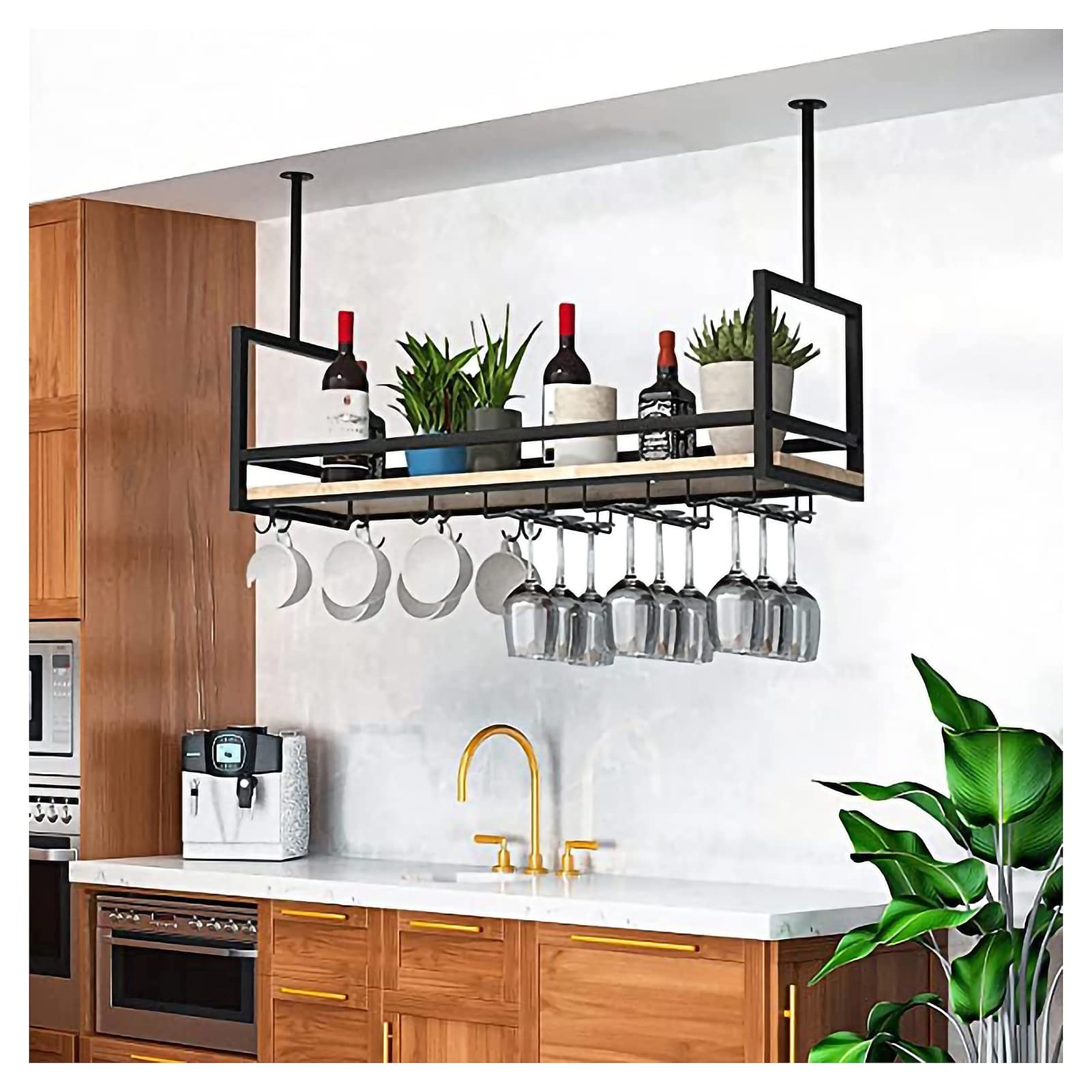 Porte-bouteille de vin DASHADAO étagère de plafond et supports de verre suspendus