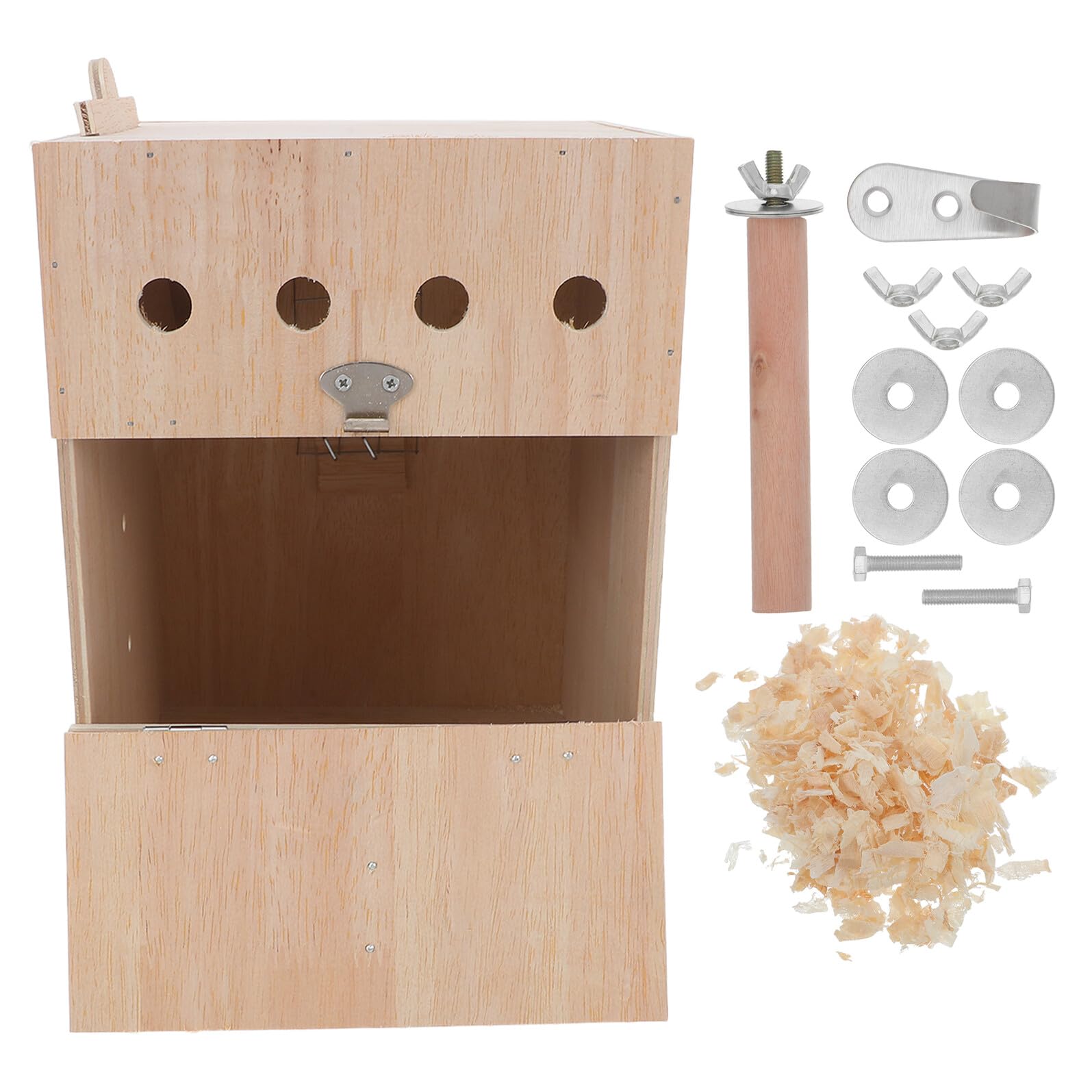 Nichoir pour perruches de qualité supérieure en bois naturel brut