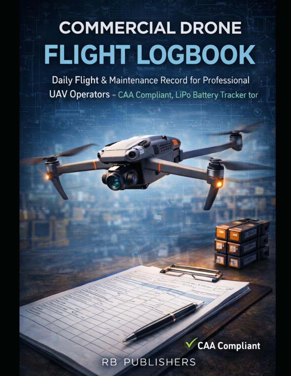 Commercial Drone Flight Logbook: Daily Flight & Maintenance Record for Professional UAV Operators – CAA Compliant, LiPo Battery Tracker Included