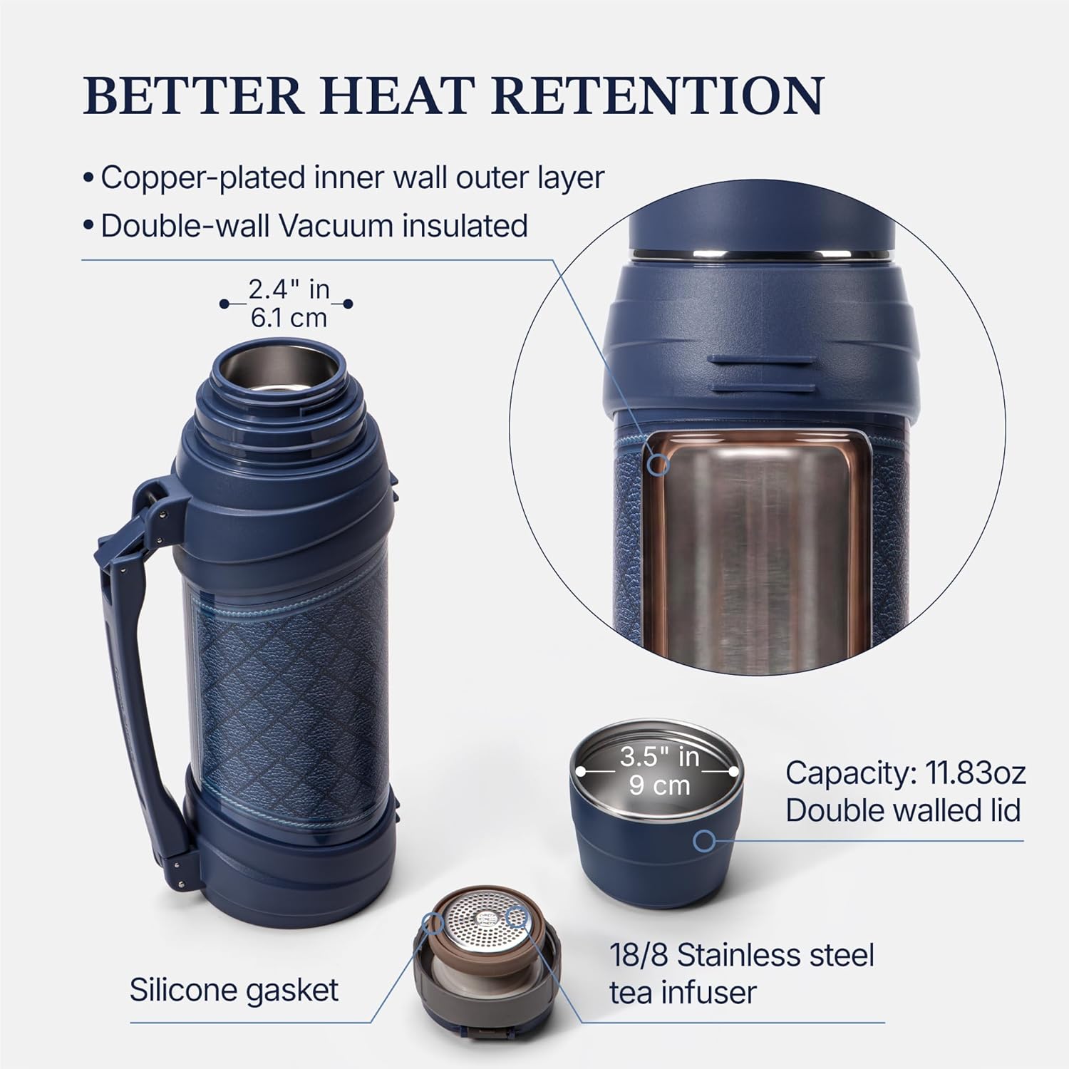 Rainbow Original 68oz Insulated Tumblers, Steel Water Bottle, Tumbler With Handle, Insulated Water Bottles,Ideal for Sports, Outdoors, Camping, Travel and Everyday Use (Queen - Blue)