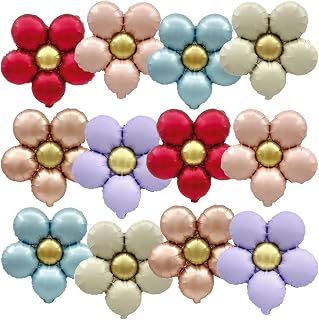 GOTPASS 12 Pcs Flower Balloon Set Colorful Flower Party Decorations or Wedding Anniversary Baby Shower Birthday Holiday Daisy Party Decorations