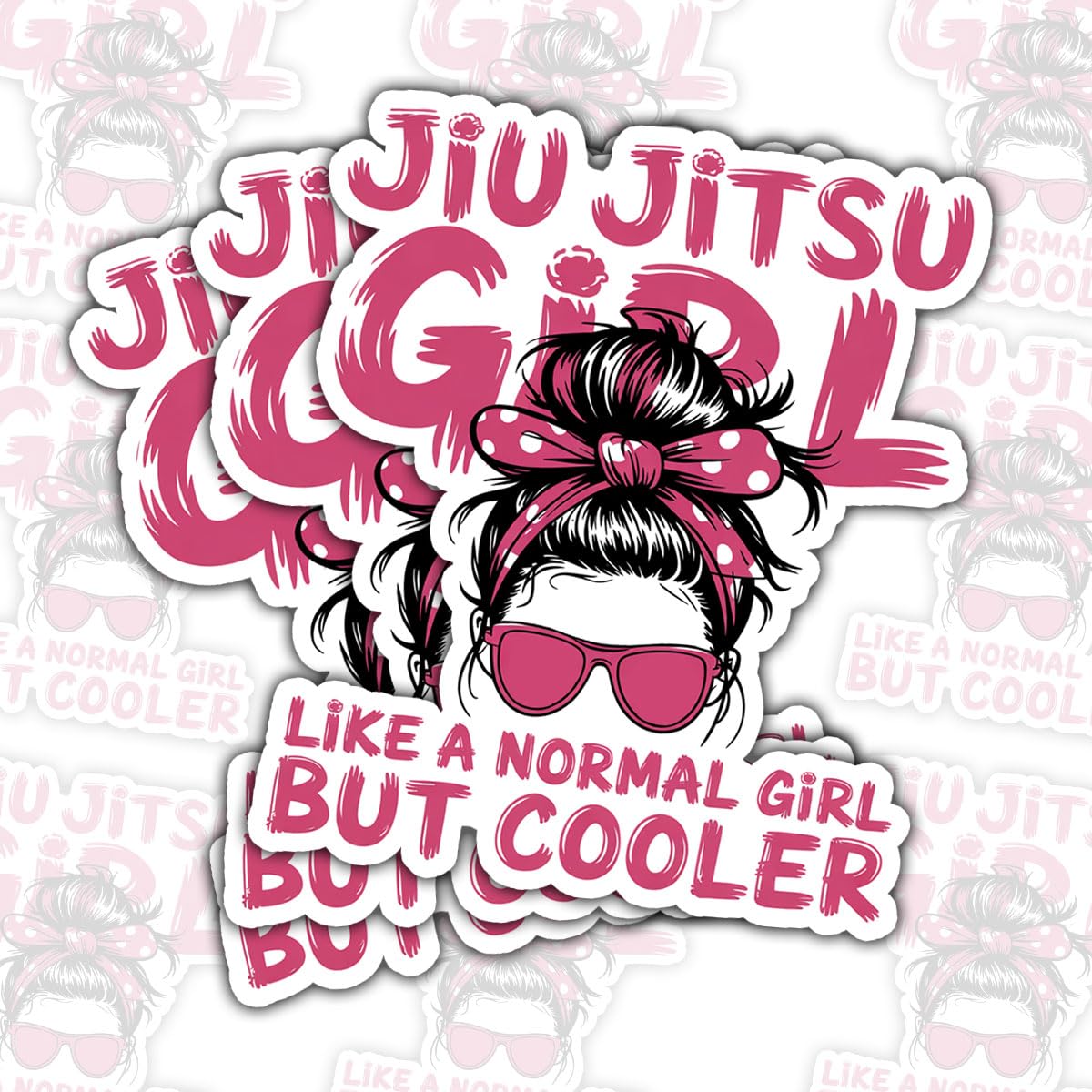 Naklejka Jiu Jitsu, Jiu Jitsu Girl Like A Normal Girl But Cooler Naklejka, BJJ Dziewczyny i Wojownicy Naklejki 7,6 cm Prezent na laptopa Butelka Woda Samochód Telefon Kask Okno Kindle Notebook