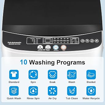 17Lbs Portable Washing Machine, 2.2 Cu.Ft Full Automatic Washer