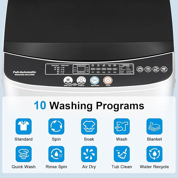 17Lbs Portable Washing Machine, 2.2 Cu.Ft Full Automatic Washer