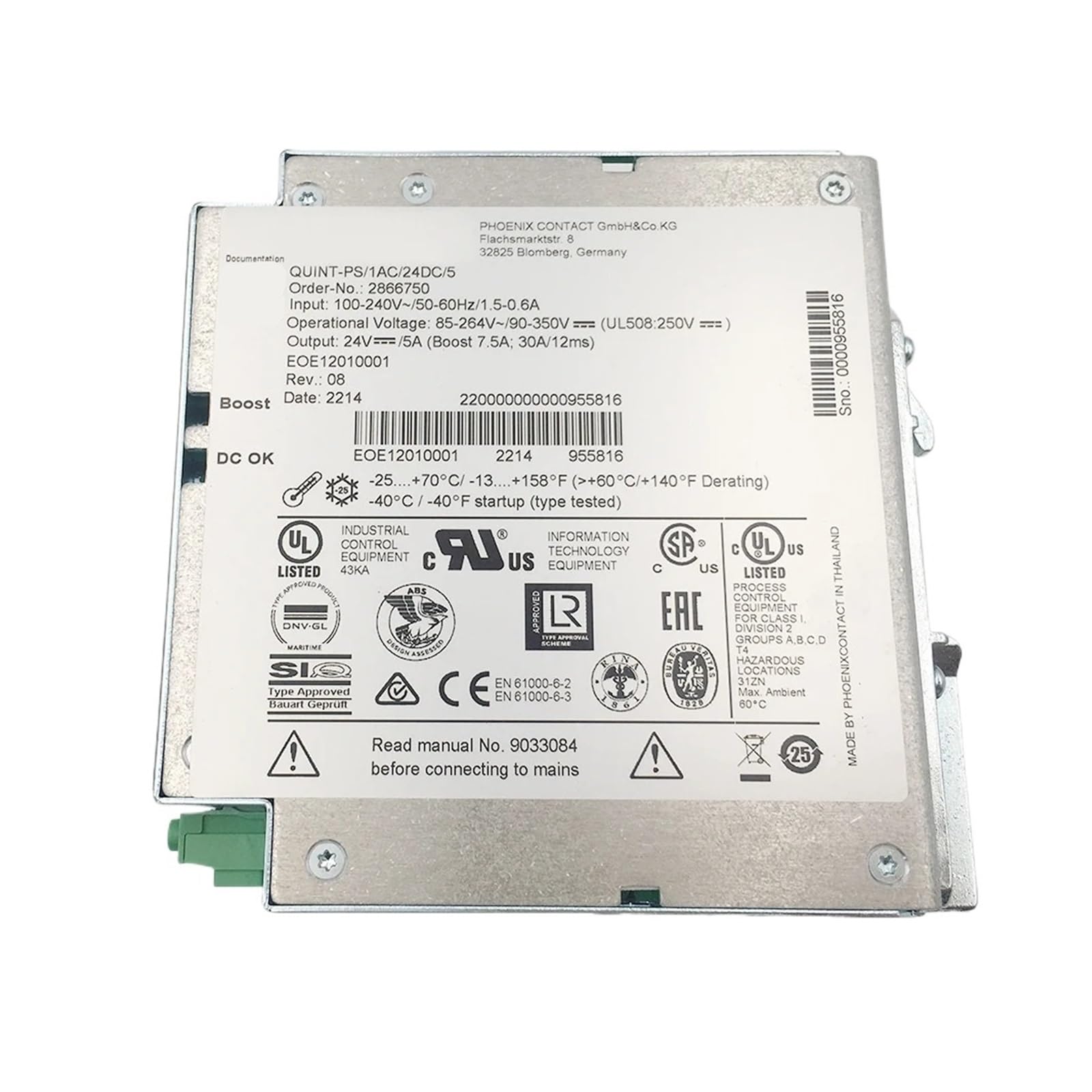 BACYDLPL 2866750 Power Supply Unit -QUINT-PS/1AC/24DC/5