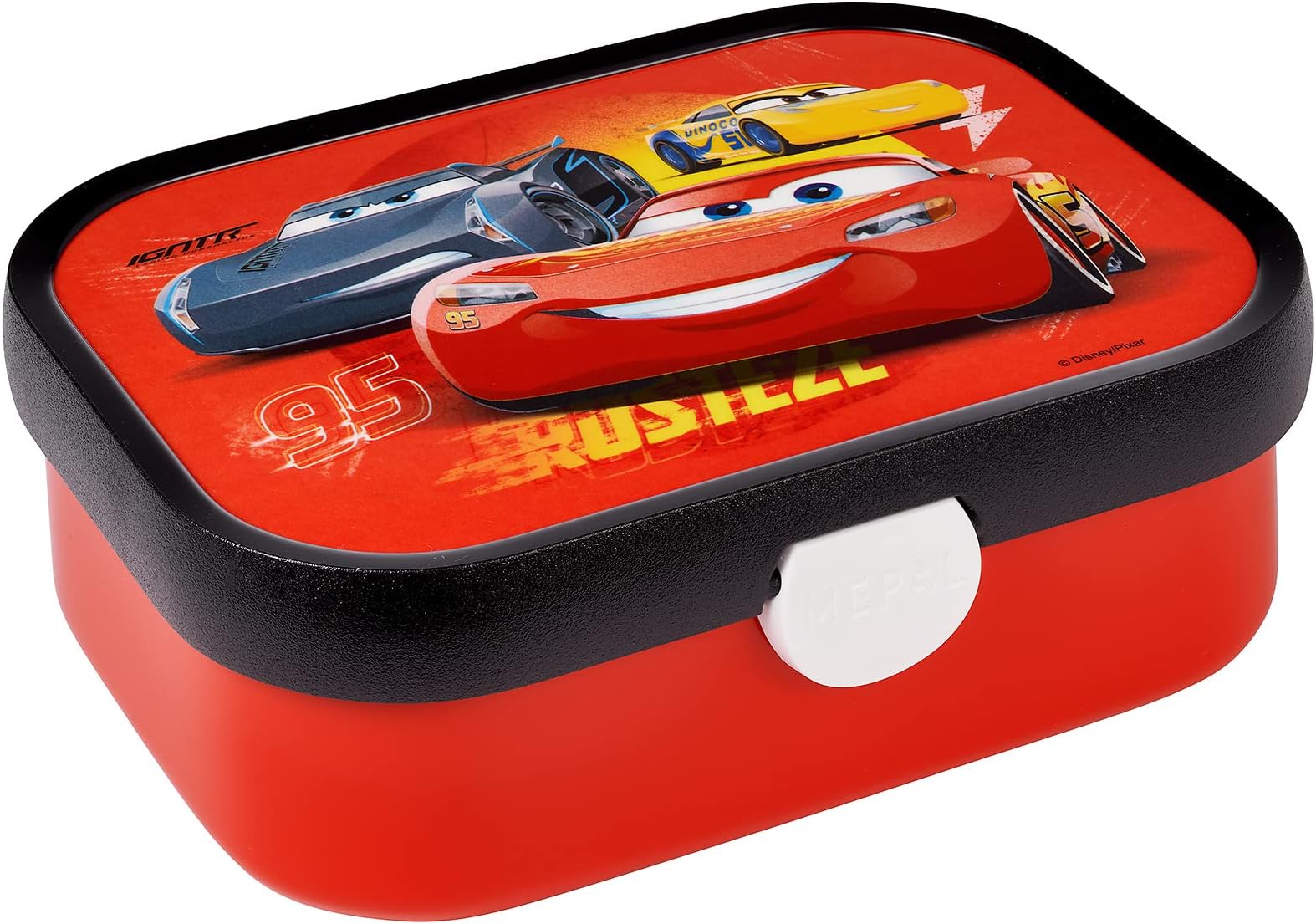 Lunch Box Campus - Bento Box for Children - with Bento Compartment & Fork - with Clip Closure - Dishwasher Safe & BPA-Free - 750 ml - Cars