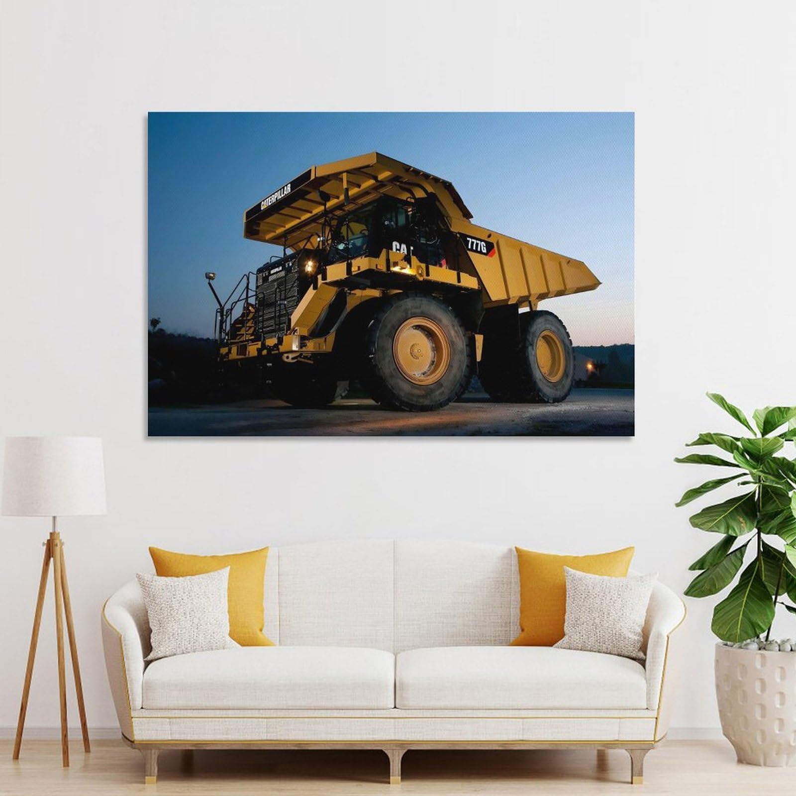 Poliuaws Unframe-Truck Caterpillar Truck Caterpillar Wall Decorations For Bedrooms For Gifts Bathroom Home Kitchen Office Decor Large Canvas Wall Art For Living Room 12X18inch(30X45cm)