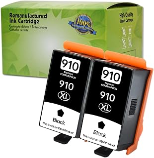 Remanufactured Ink Cartridge Replacement for HP 910XL 910 XL to use with HP OfficeJet Pro 8025e 8028e 8035e 8025 8028 8035 OfficeJet 8015e 8022e 8015 8022 Printers (910XL Black-2 Pack-R)