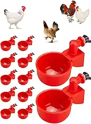 Kit 10 Bebedouro Para Aves Controle Automático Nível De Água Cor Vermelho para galinhas, pintinhos, patos, gansos, perus e coelhos