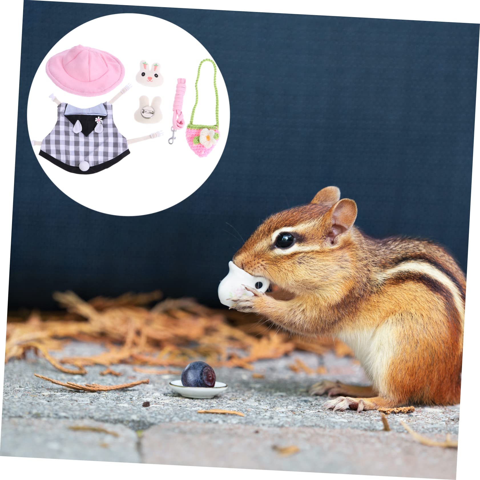 Amosfun 3stücke Kleintier Geschirr Set Mit Leine Und Hut Atmungsaktive Weste Für Kaninchen Und Hamster Outfit Für Outdoor-aktivitäten Und Spiele Leicht Zu Reinigen Und Langlebig