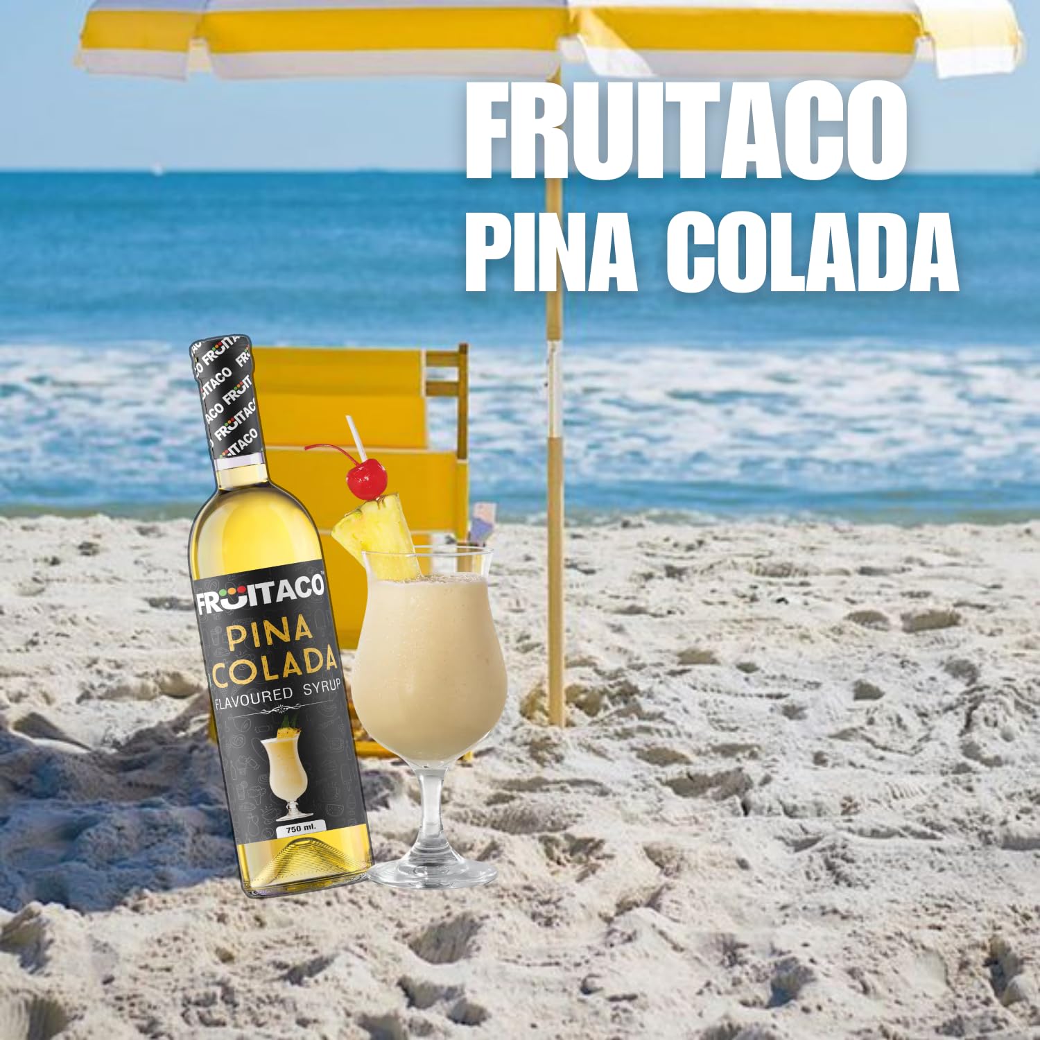 Fruitaco Pina Colada Syrup: Perfect Mixer For Enhancing Mocktails & Cocktails, Drinks, And Mojitos At Parties, Conveniently Packaged In A 750Ml Bottle For All Your Mixing Needs - Image 2 thumbnail