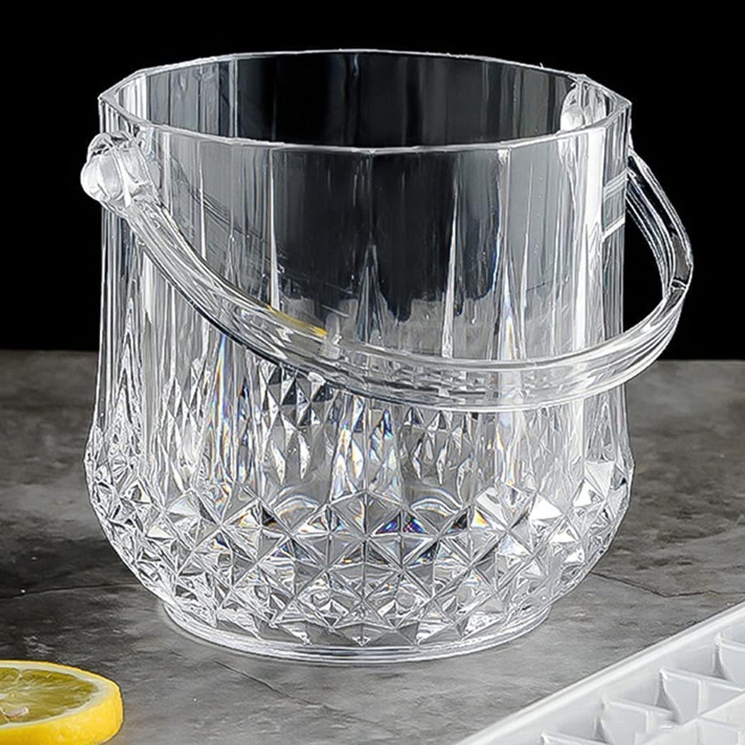 Cubo Hielo Cubo de Hielo champán Vino Cerveza Bebidas Cubo acrílico Transparente bañera portátil Bebida con Mango for la Herramienta Bar Suministro (Color: a) Accesorios Barra(C)