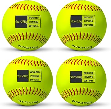 Thorza 12" Weighted Training Softballs - Training Balls to Increase Pitch Velocity & Arm Strength - Durable Softball Practice Equipment for Pitchers of All Skill Levels