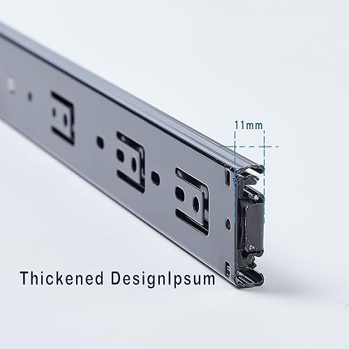 Miniatura 4 de IKEBANA 2 pares de correderas de cajón de cierre suave de 12 pulgadas, rieles colgantes laterales lentos de extensión completa de 3 secciones,