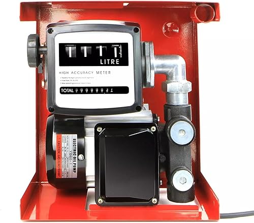 Miniatura 1 de Bomba de transferencia de combustible eléctrica de aceite diésel de 110 voltios con pantalla autocebante con manguera de 13 pies y kit de boquilla