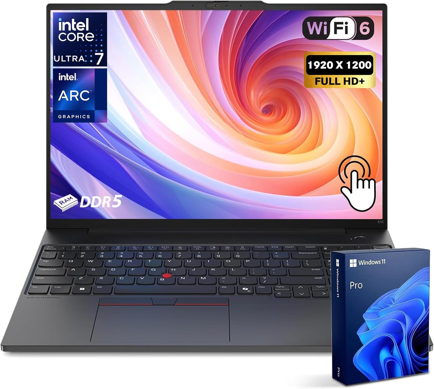 Lenovo ThinkPad E16 G3 Business AI Laptop, 16" FHD+ IPS Dsiplay, Intel Core Ultra 7 255H, 64GB DDR5, 2TB SSD, Fingerprint, Backlit, HDMI, 1080p Webcam, Wi-Fi 6E, Windows 11 Pro - Black
