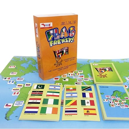 CocoMoco Kids Flag Frenzy Educational Toy Geography Card Game (6-14 Year Old)