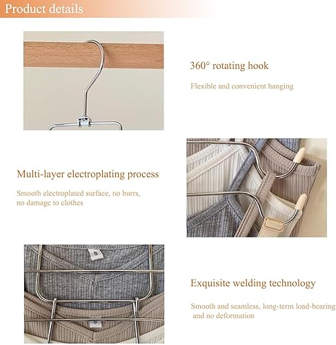 Miniatura 6 de Paquete de 3 perchas para camisetas sin mangas que ahorran espacio, organizador de brasieres deportivos plegables de metal antideslizante para