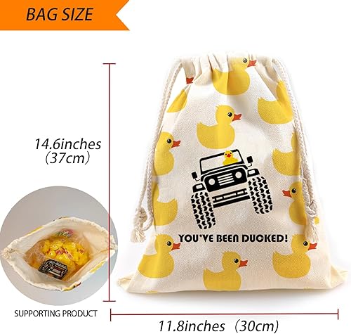 Miniatura 36 de LANBAIHE You've Been Ducked Bolsa de goma con cordón de pato Bolsa de pato de pato Bolsa de pato de goma reutilizable 13 x 10 pulgadas