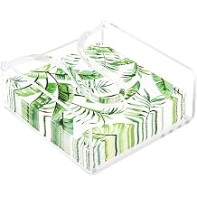 Napkin Holder for Table, Acrylic Clear Napkin Holder 7"7" with Weighted Arm & Non-Slip Base for Kitchen, Restaurant, Party & Outdoor Dining Easy-Access Square Paper Napkin Dispensers