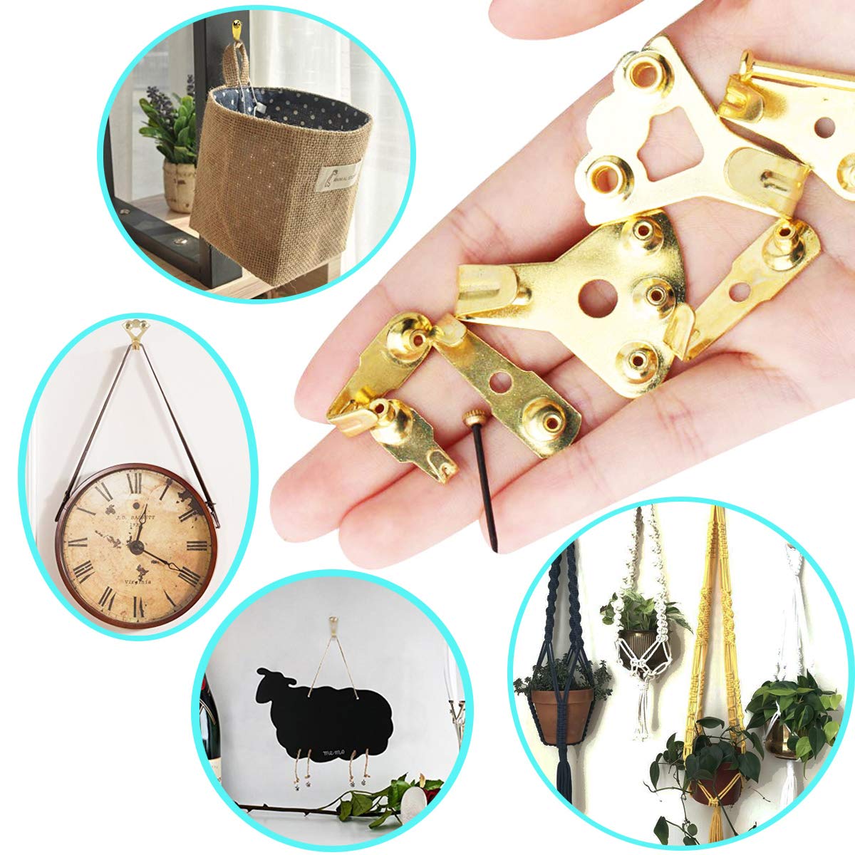 LZC 20 Ganchos Para Colgar Cuadros De Yeso Con Garra: Ganchos De Pared Para Colgar Fotos, Espejo, Kit De Póster De Fotos, Sin Daños, Colgador De Pared Resistente Para Decoración De