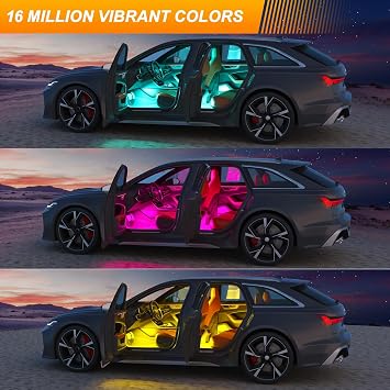Car LED Lights Interior,RGB Smart Ambient Lighting Car-APP Control