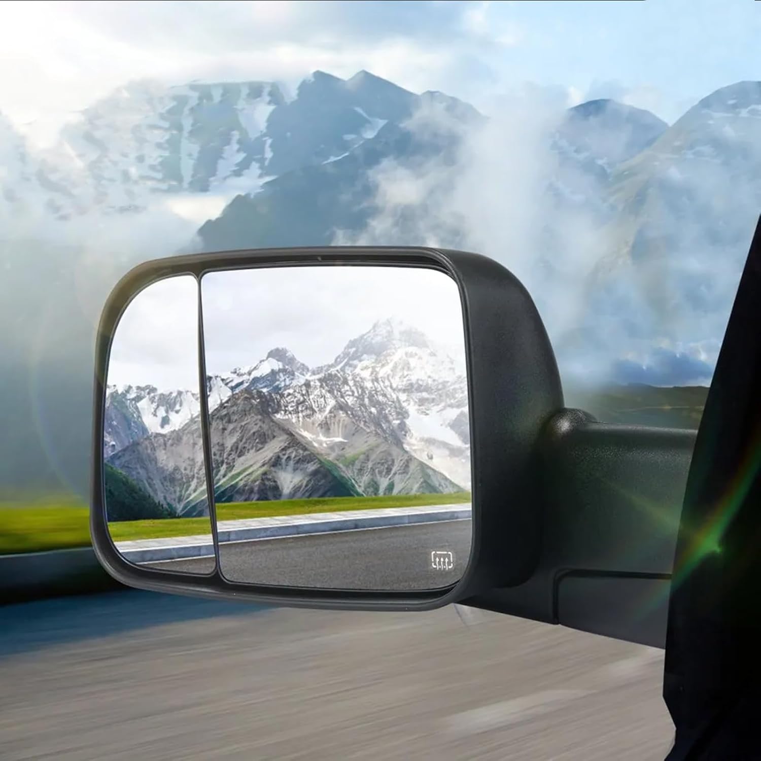 Driver Left Side Lower Mirror Glass Replacement for 2010-2020 Dodge Ram 1500 2500 3500 4500 5500 Side View Convex Towing Mirrors with Backing Plate Replace 68067731AA