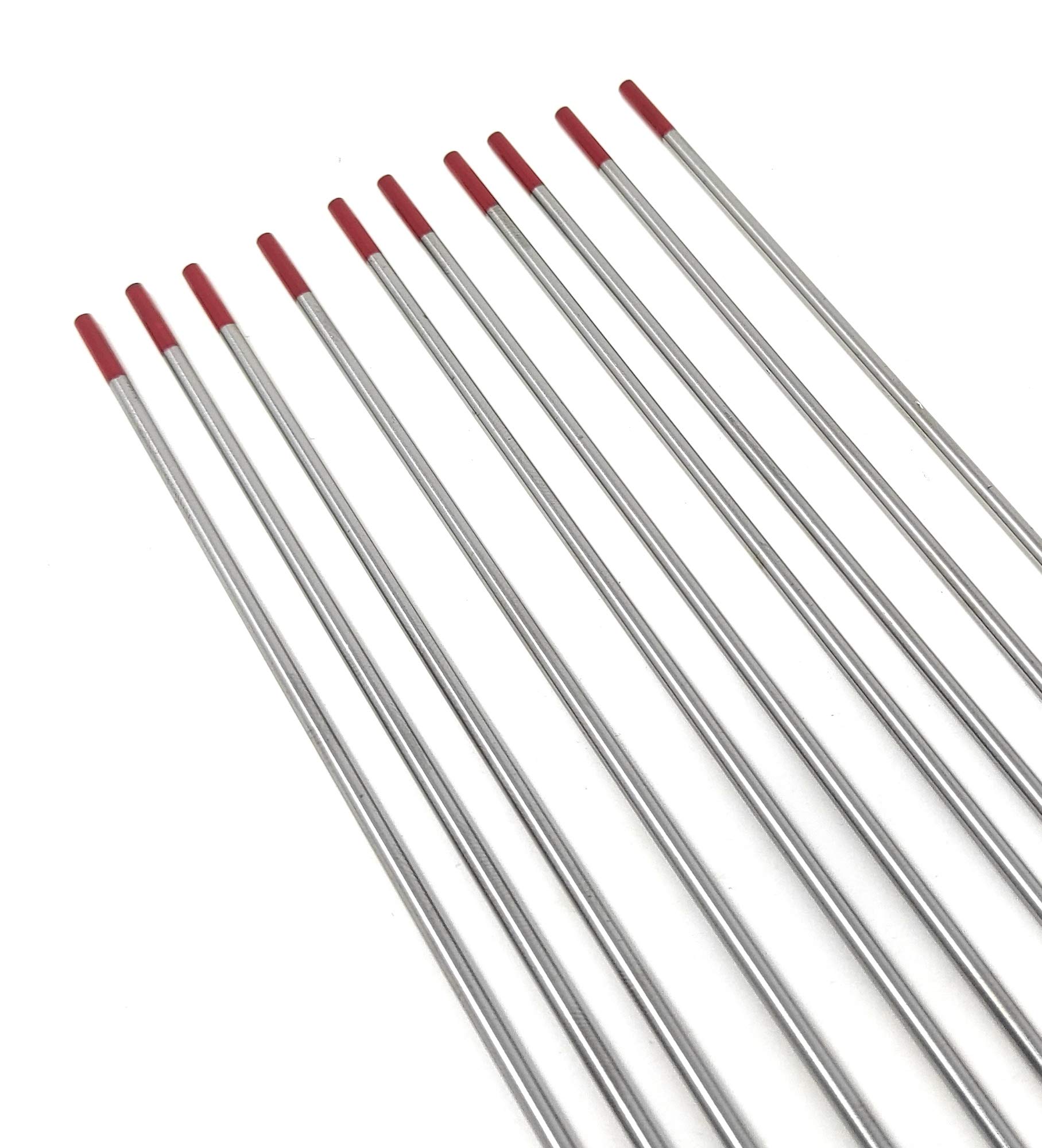 ELCAN Tungstens TIG spawanie Torio 2,0% czerwony WT20 profesjonalny, 1.0 1.6 2.0 2.4 3.2 3.2 elektrody spawalnicze TIG palnik, 10 jednostek - rozmiar: 2,4 x 175 mm