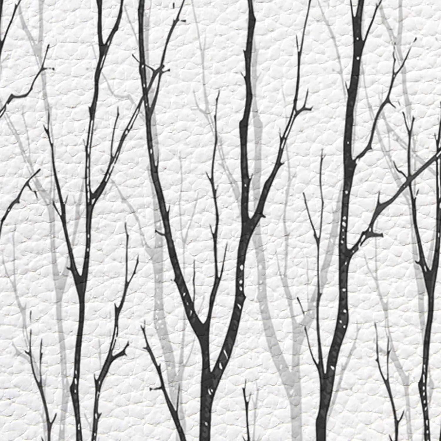 Abstract Contemporary Branch Antifatigue Kitchen Bath Door Mat Cushioned Runner Rug,Washable Welcome Floor Sink Mat,Waterproof & Non-Slip Kitchen Standing Doormat,Black Tree Minimalist White 18"x59"