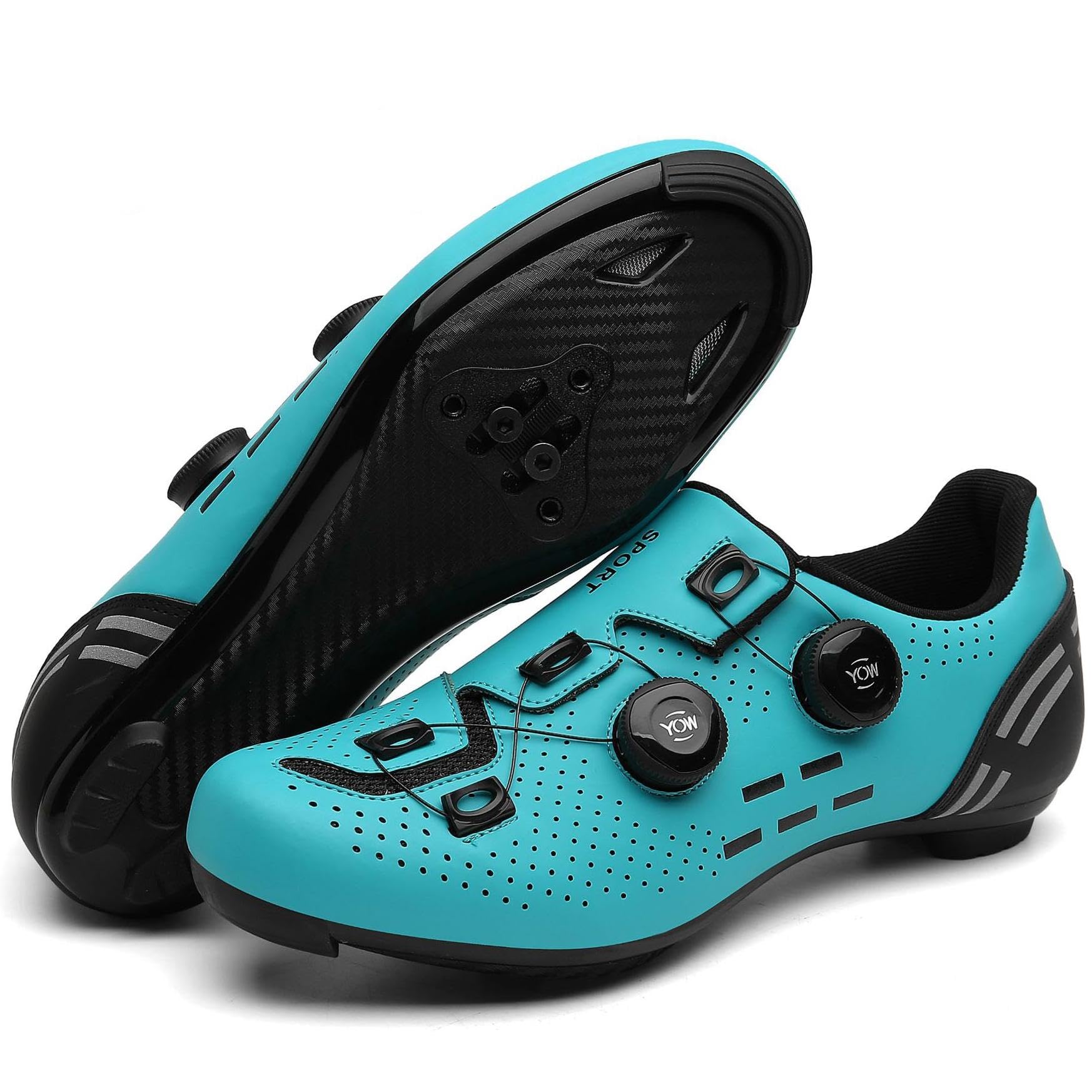 Cycling Shoes Men & Women Road/MTB – SPD Self-Locking System, Lightweight & Breathable Bike Shoes with Flat Sole for Road & Off-Road (Unisex)