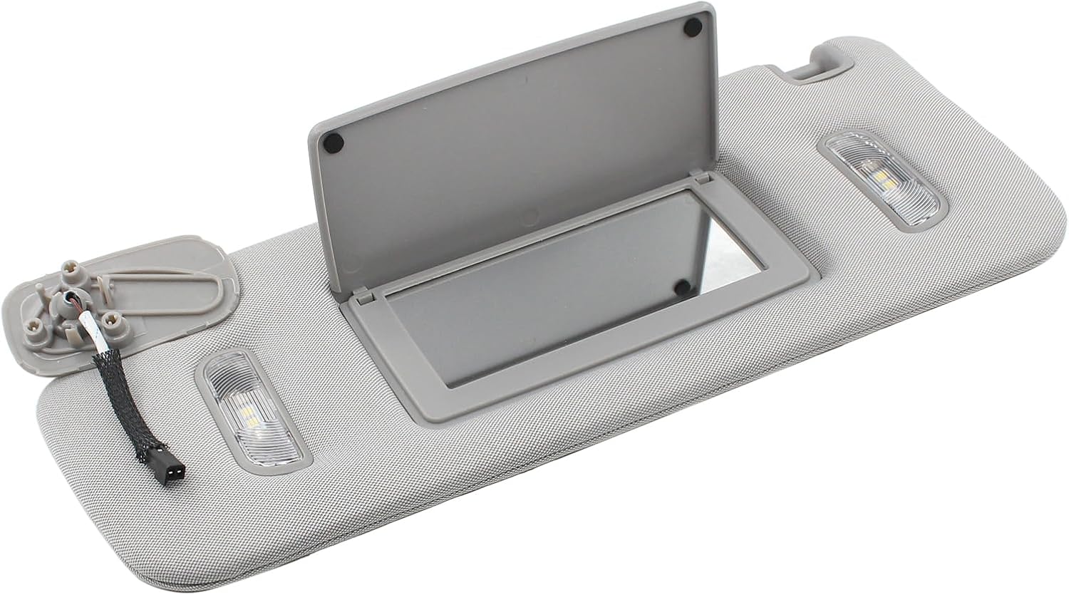 Gray Left Driver Side Sun Visor with LED Lights for Cadillac Escalade Chevrolet Suburban Tahoe GMC Sierra Yukon 2015-2019, Silverado 1500 2500 3500 2015-2018