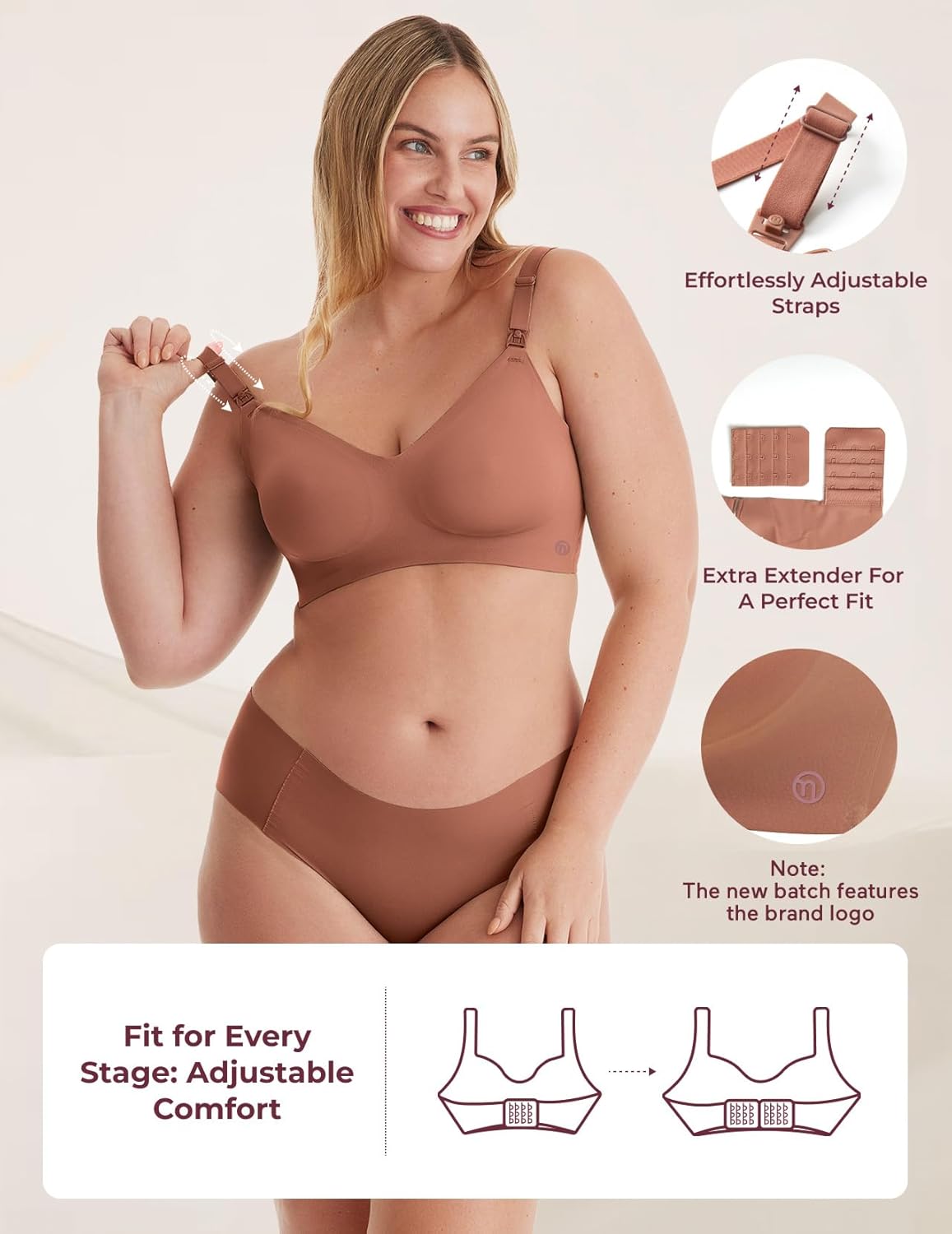 Momcozy Nursing Bras for Breastfeeding, YN21 Seamless Ultra Comfort Maternity Bra, Natural Shape, Pregnancy Sleep Bralette - Image 4