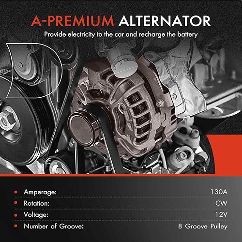 Miniatura 2 de A-Premium Alternador compatible con Ford F-250 95-96, F-350 95-97, E-450 E-550 Super Duty 2003, E-350 Econoline Club Wagon 95-02 - V8 7.3L - 130Amp