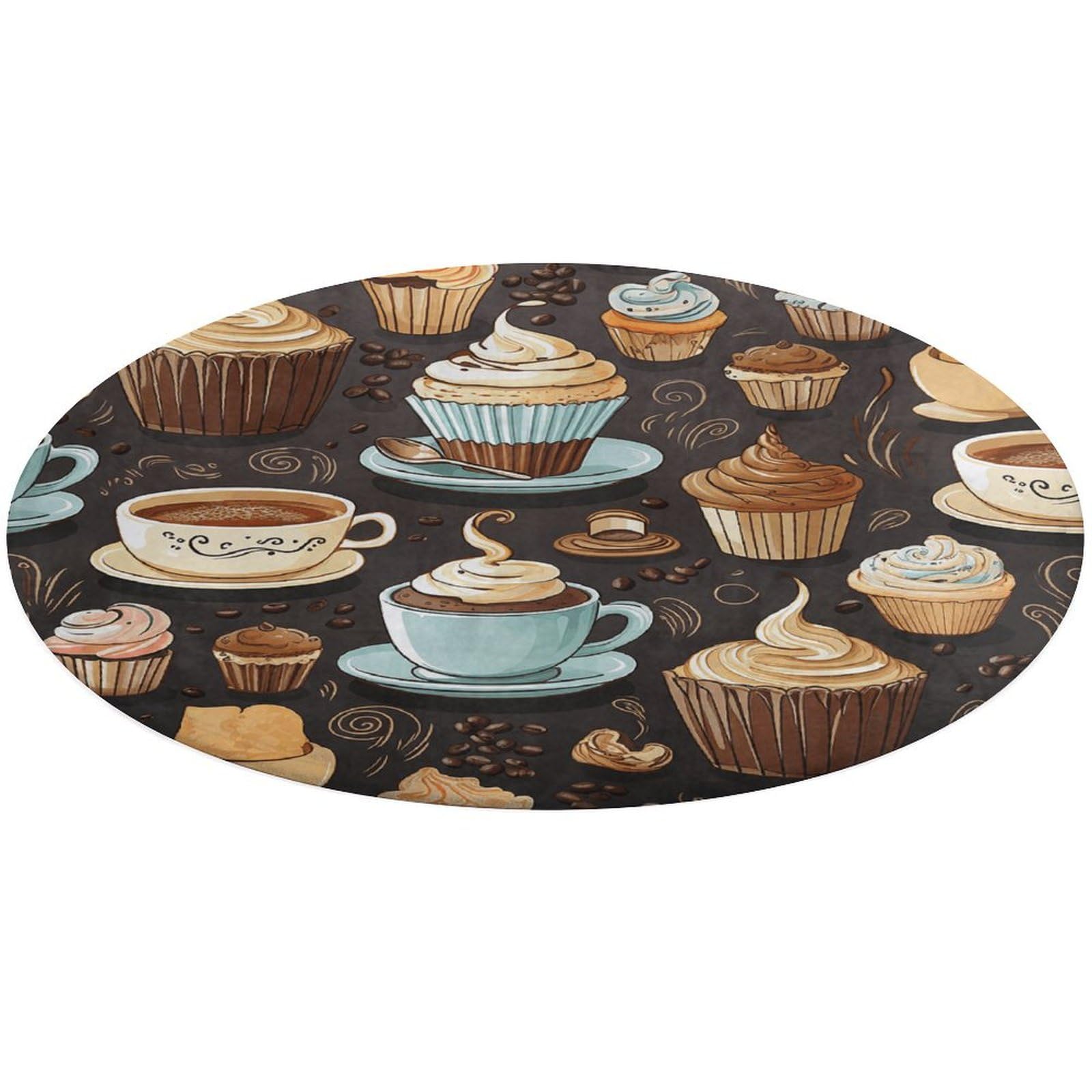 Paillasson super absorbant rond pour porte avant et arrière style gourmand
