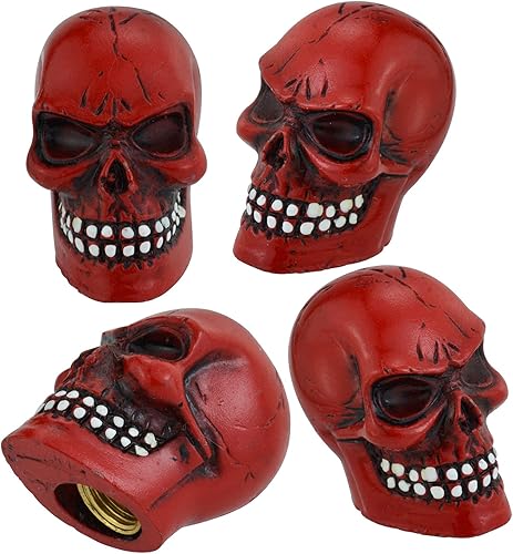 Miniatura 4 de Lunsom Tapón de válvula de aire de calavera para válvulas de resina, tapas de vástago de neumático de automóvil, accesorios para la mayoría de