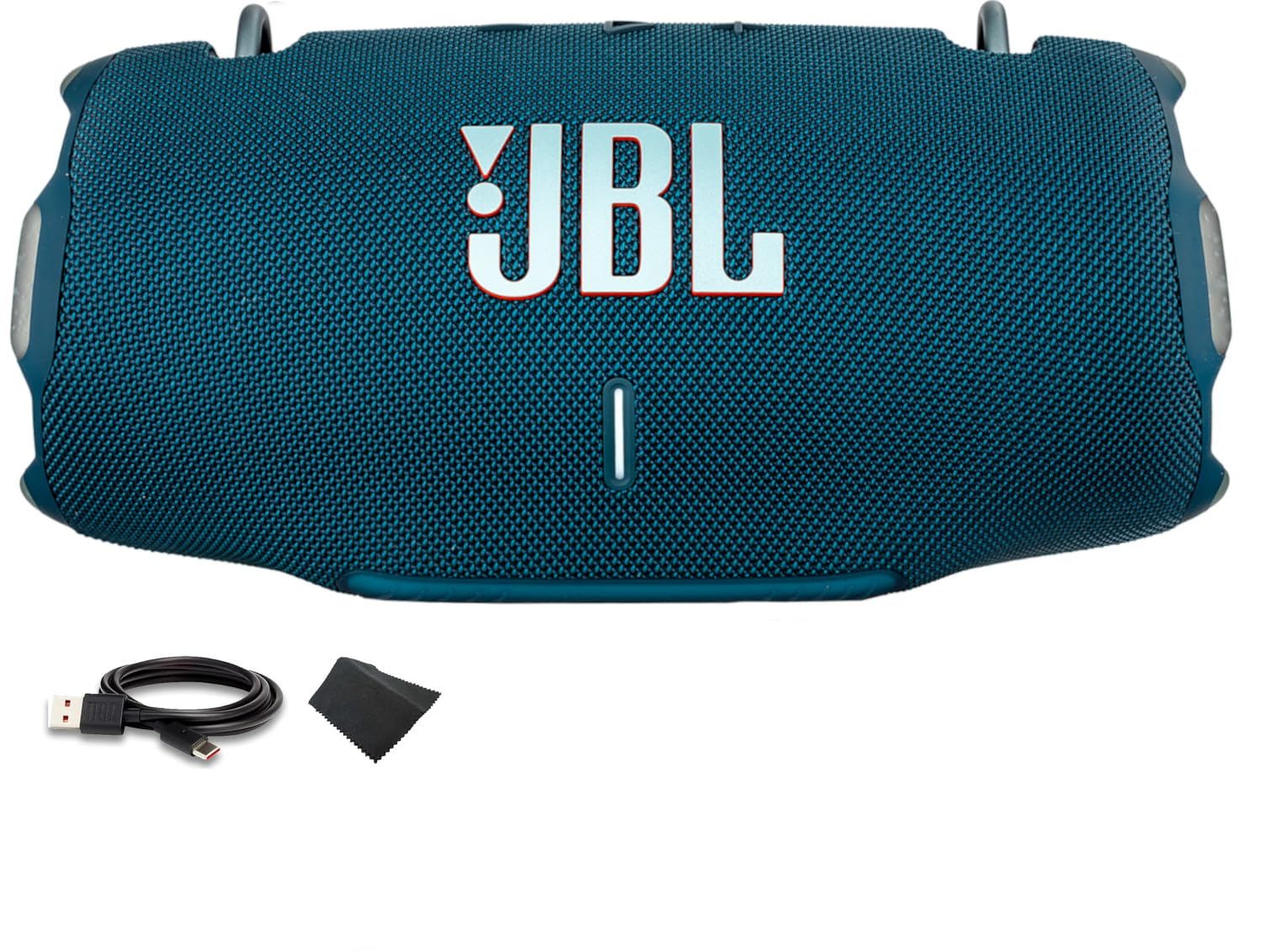 JBL Xtreme 4 Portable Bluetooth Speaker IP67 Waterproof 24 Hrs Playtime Blue JBLXTREME4BLUAM USB-C Cable Microfiber Cloth
