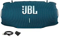 JBL Xtreme 4 Portable Bluetooth Speaker IP67 Waterproof 24 Hrs Playtime Blue JBLXTREME4BLUAM USB-C Cable Microfiber Cloth