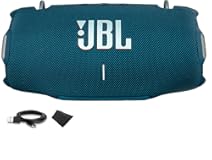 Xtreme 4 Portable Bluetooth Speaker&comma; IP67 Waterproof&comma; 24 Hrs Playtime &lpar;Blue&rpar; &lpar;JBLXTREME4BLUAM&rpar; &plus; USB-C Cable &plus; Microfiber Cloth