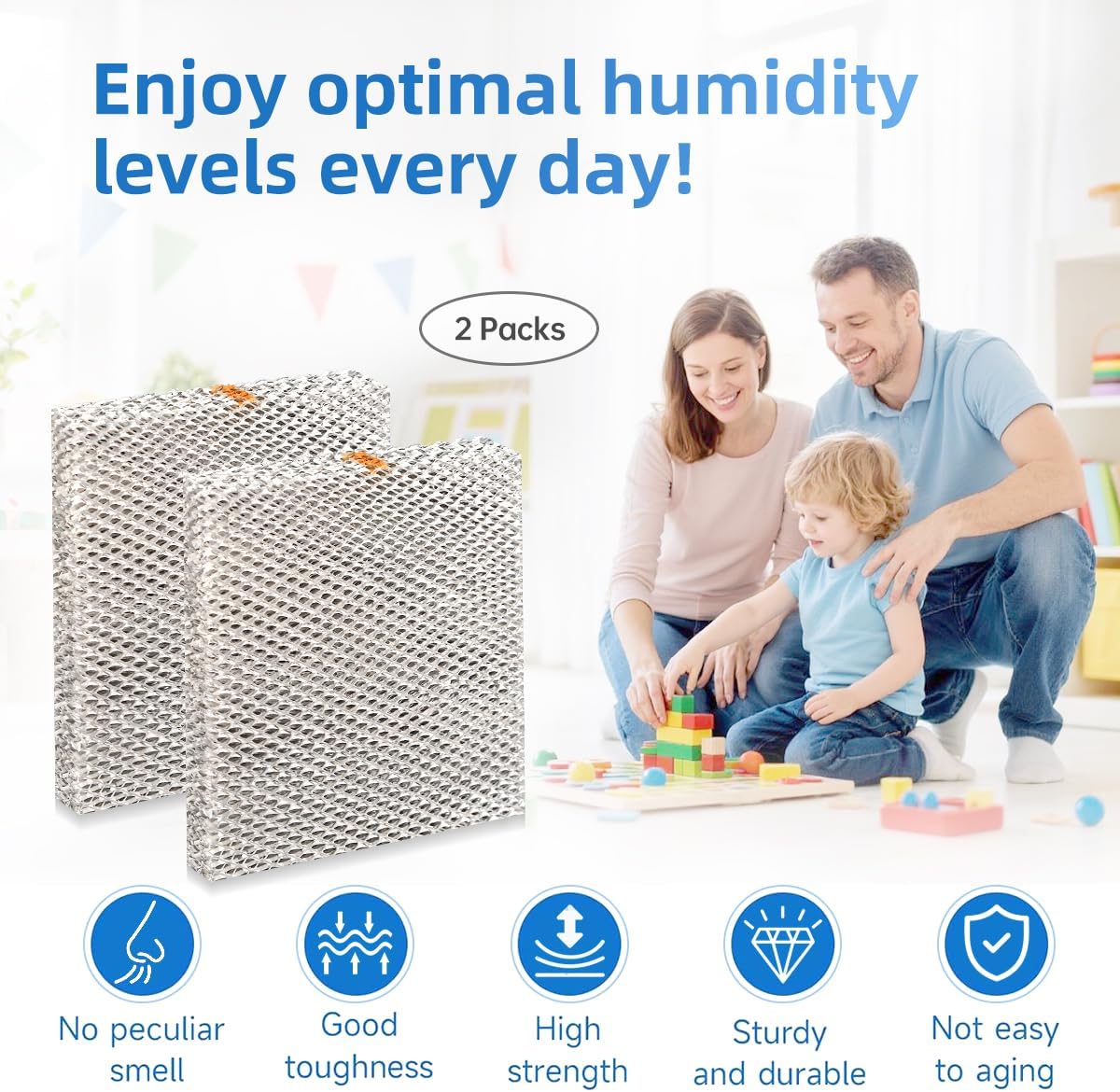 A04-1725-052 Humidifier Pad Evaporator Compatible with Skuttle A04-1725-052 Model 2000 White Replacement Filter Hard Wick 2 Packs