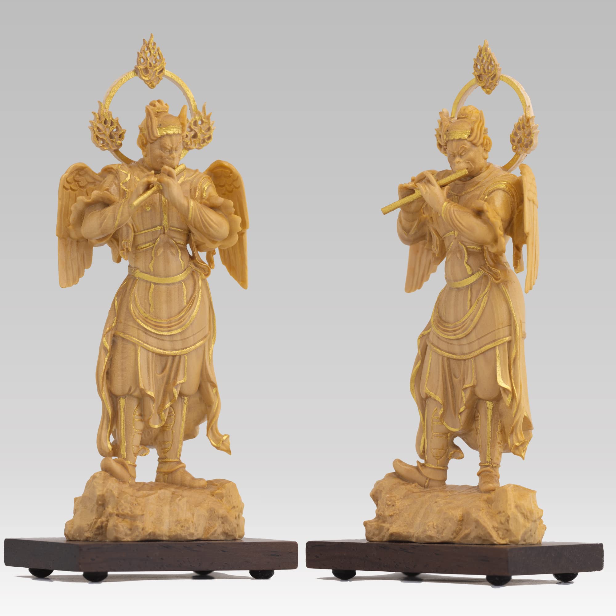 Amazon.co.jp: 極小仏 迦楼羅王 11cm（木製：ツゲ 金泥仕上）＿仏像