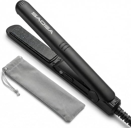 SAOSA Mini Flat Iron, 0.7 Inch Ceramic Small Flat Iron, Mini Hair Straightener for Short Hair and Bangs, Dual Voltage Trav...