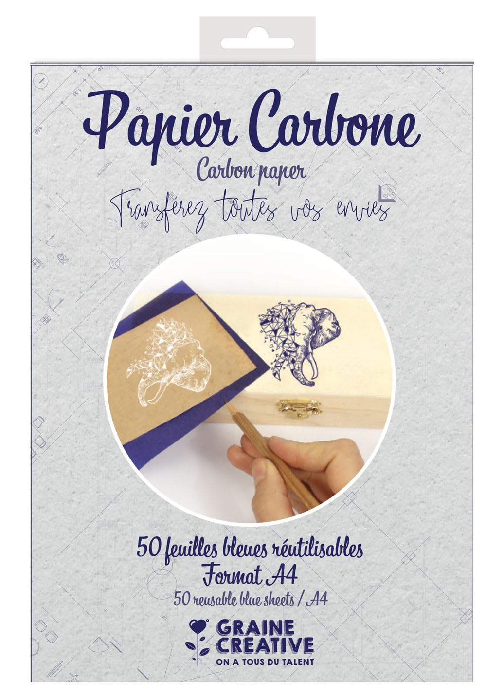Papier carbone bleu A4 50 feuilles