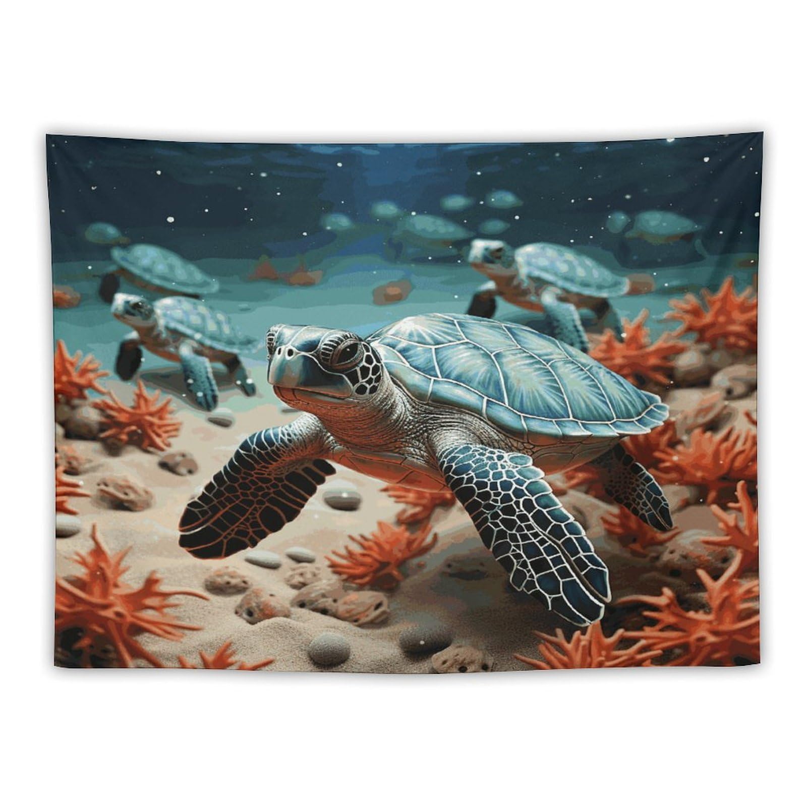 LDGSUPH Turtle Starfish Tapestry Wall Hanging Decor Anti-fading Aesthetic Wall Tapestries Fashion Wall Blanket Decor Modern Wall Art Tapestry for Bedroom Home Decor 30"x40"