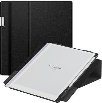 ENET-CASE Case for Remarkable 2 Paper Tablet- Multi-Viewing Adjustable Folding Book Folio Cover - with Built-in Pen Holder - for 10.3" 2020 Released Black