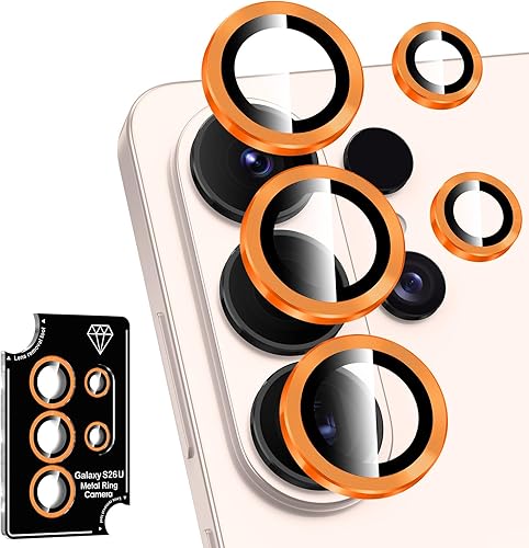 Miniatura 114 de Protector de lente de cámara para Samsung Galaxy S25 FE, cubierta individual de lente de vidrio templado con anillo de metal, [fuerte adsorción]