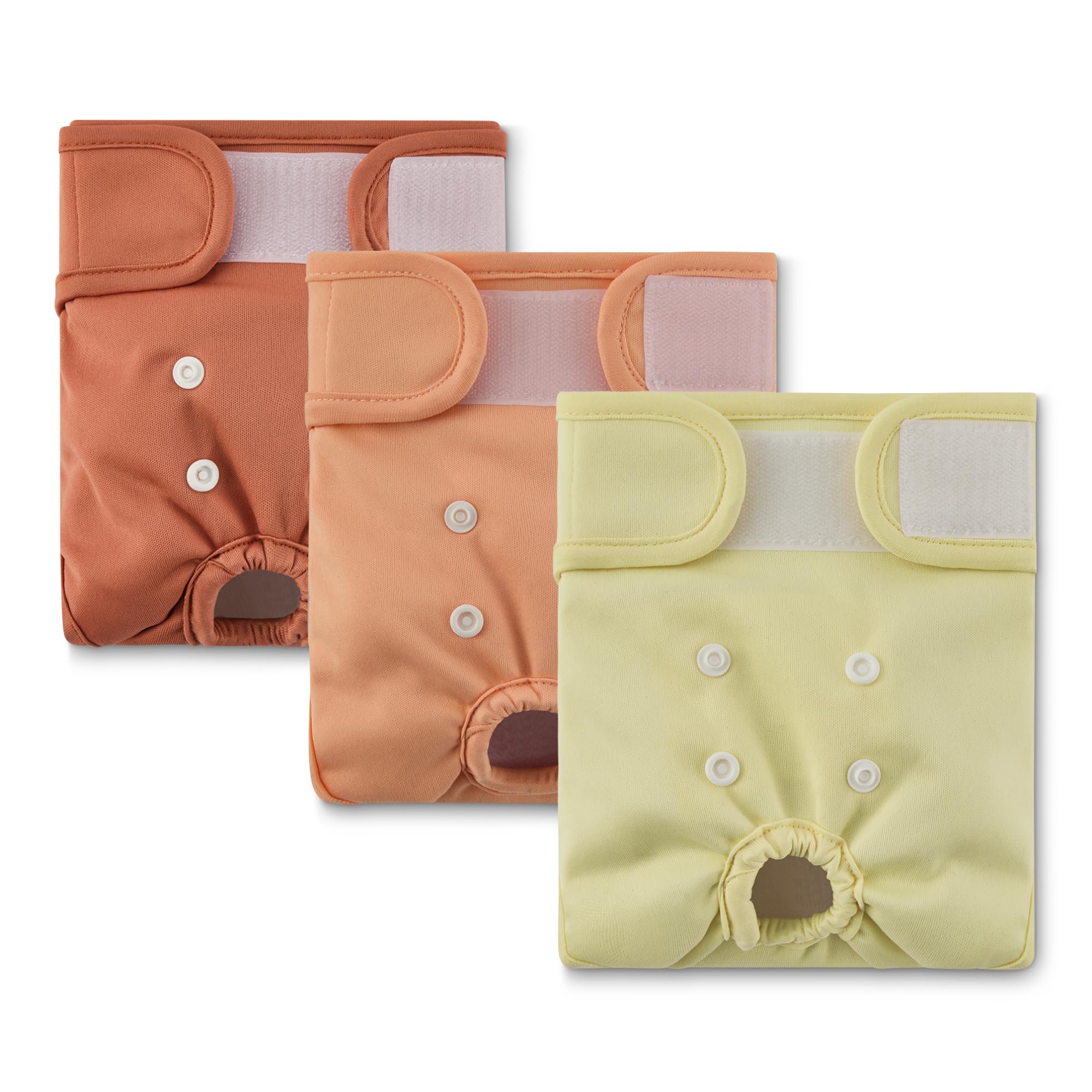 Amazon Basics Washable Dog Nappies for Female Dogs, Reusable, High-Absorbency with Sewn-in Pad, Soft and Comfortable Fit, Small, 3-Pack