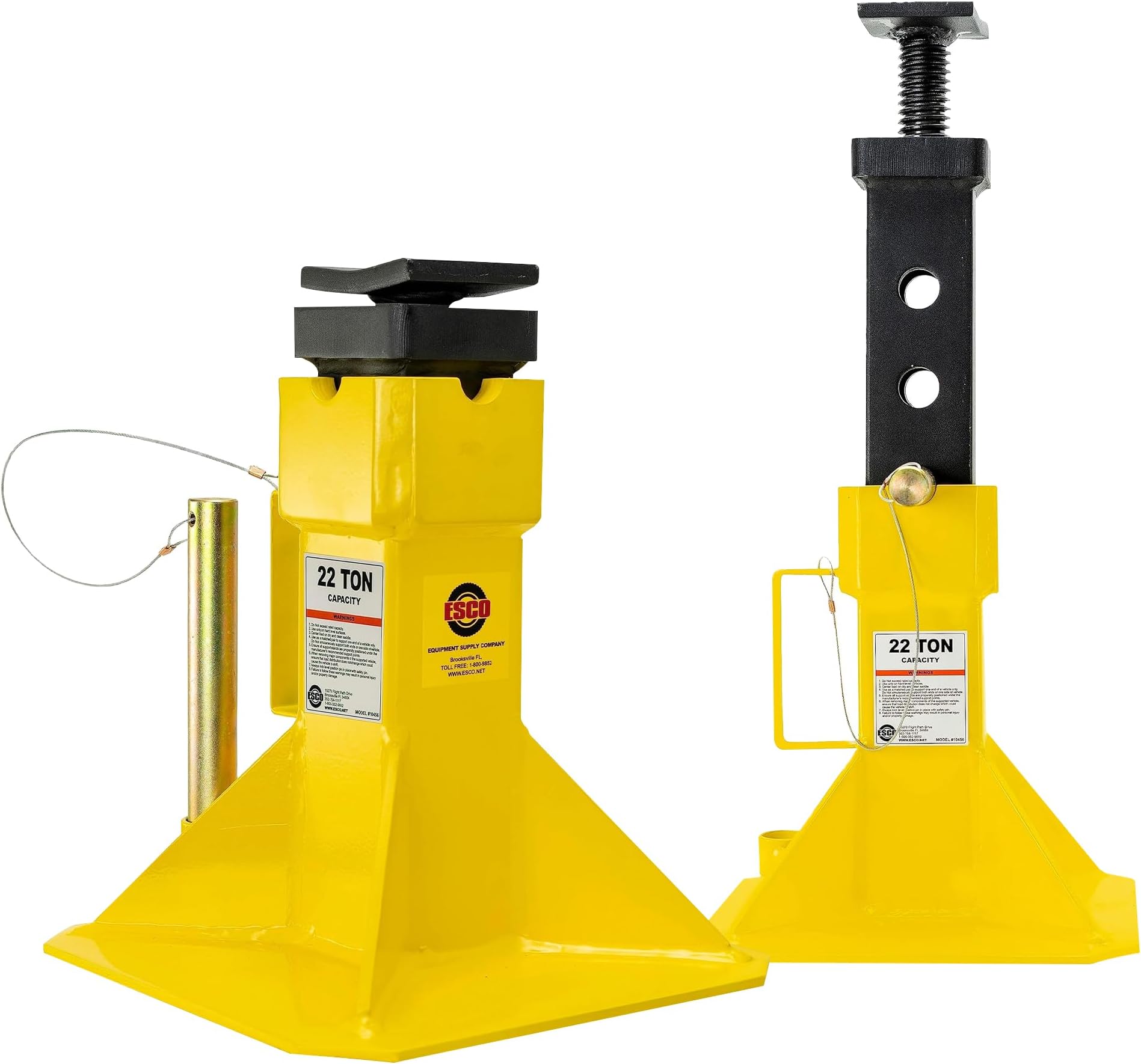 22 Ton Heavy Duty Jack Support Stands with Threaded Adjustable Post, 1 Pair