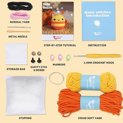 Miniatura 163 de Kit de ganchillo para principiantes: kit de ganchillo de vaca Highland, incluye hilo suave fácil de tejer, tutorial en video paso a paso, gancho