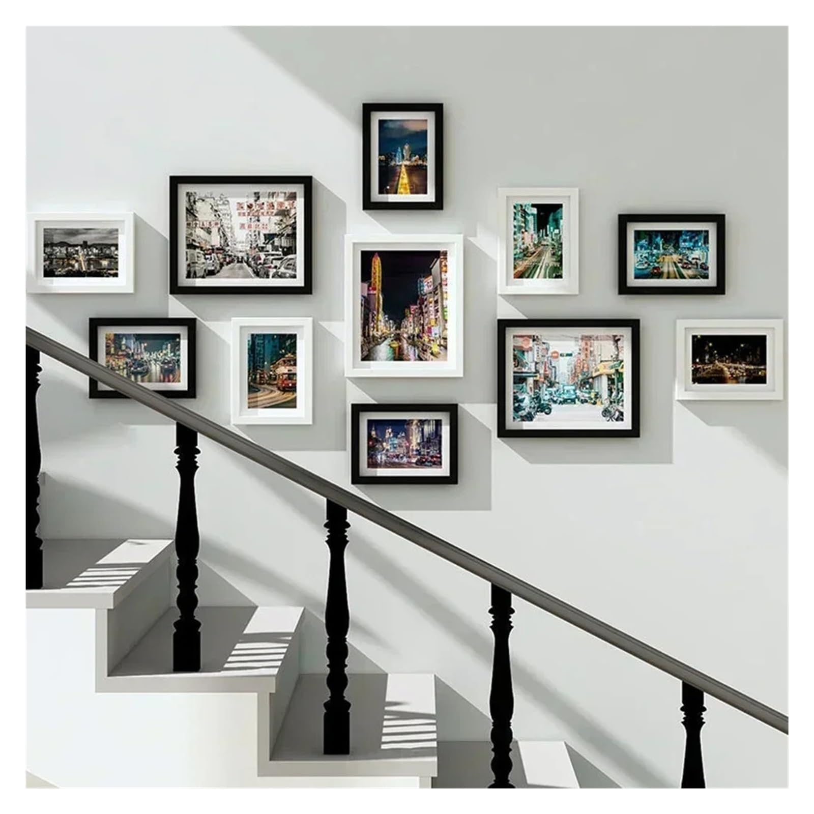 Juego de marcos de fotos Juego de marcos fotos 11 piezas, elegante collage imágenes montado en la pared for sala estar y comedor