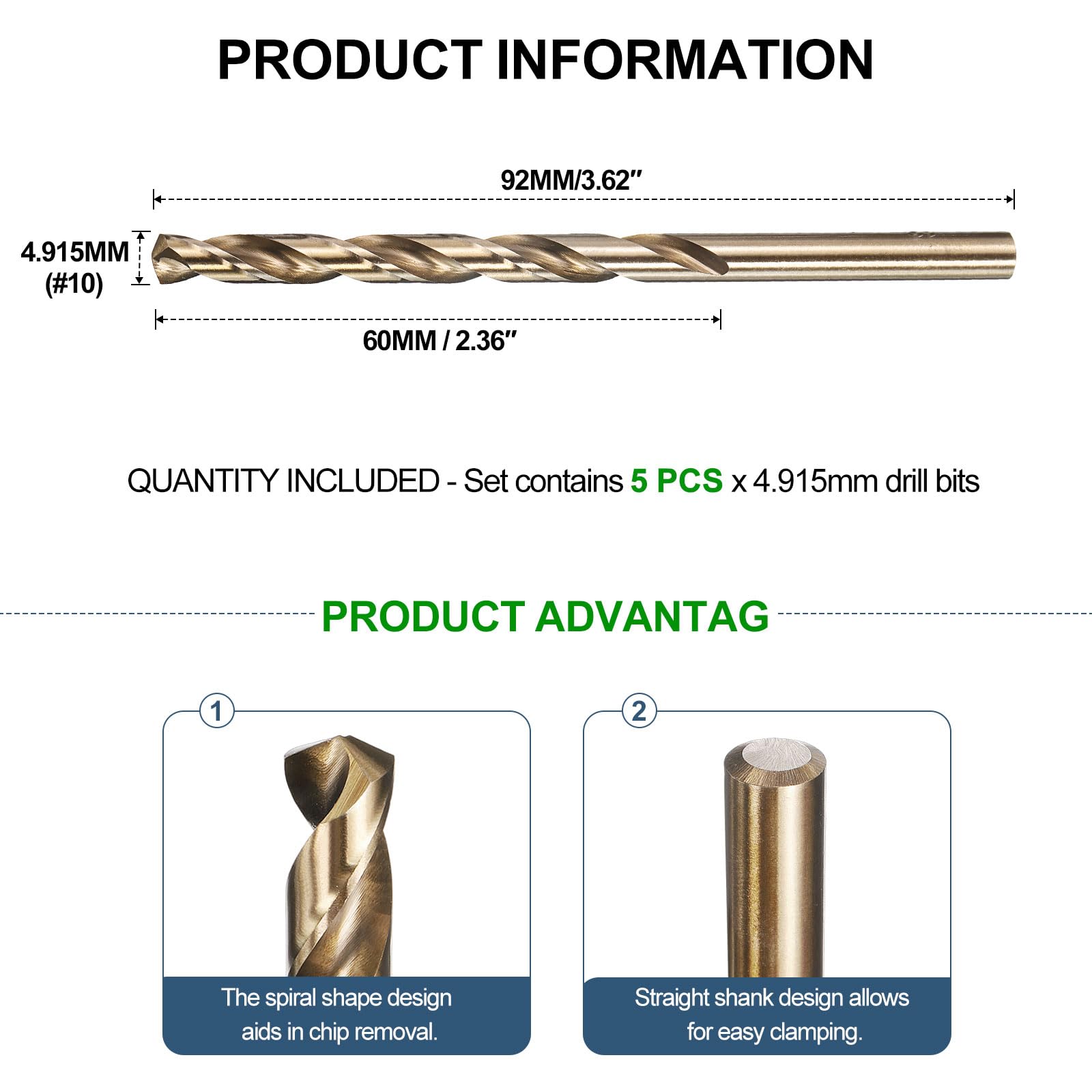 METALLIXITY 4.9mm Micro Drill Bit (#10) 5Pcs - Image 2